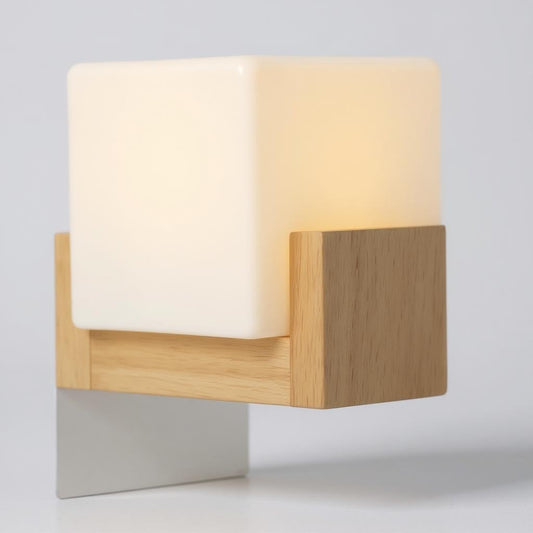 applique murale cube bois